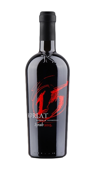 Bottle of Korlat Syrah 2015 wine 750 ml
