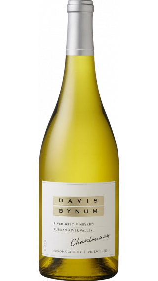Bottle of Davis Bynum River West Vineyard Chardonnay 2015 wine 750 ml