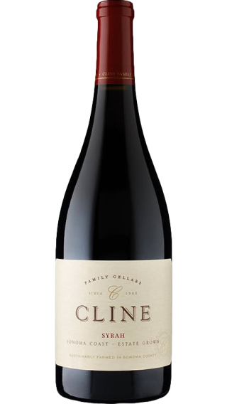 Bottle of Cline  Sonoma Coast Syrah 2018 wine 750 ml