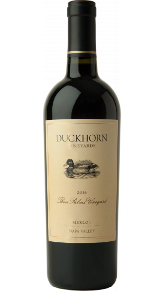 Bottle of Duckhorn Three Palms Merlot 2016 wine 750 ml