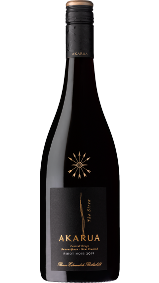 Bottle of Akarua The Siren Pinot Noir 2019 wine 750 ml