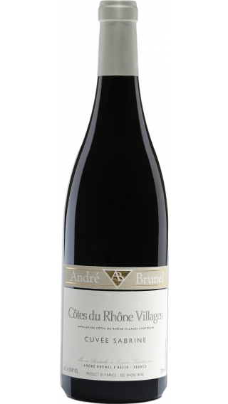 Bottle of Andre Brunel Cotes du Rhone Village Cuvee Sabrine 2019 wine 750 ml