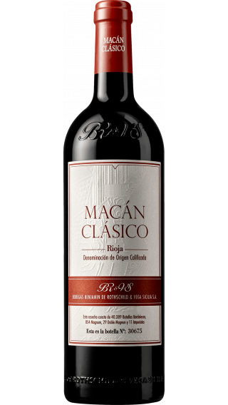 Bottle of Benjamin de Rothschild - Vega Sicilia Macan Clasico 2018 wine 750 ml
