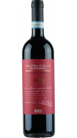 Bottle of Brunelli Ripasso Pariondo 2018 wine 750 ml