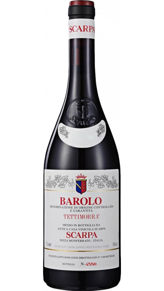 Bottle of Scarpa Tettimorra Barolo 2012 wine 750 ml