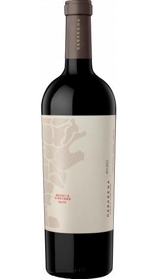 Bottle of Casarena Naoki's Vineyard Malbec 2019 wine 750 ml