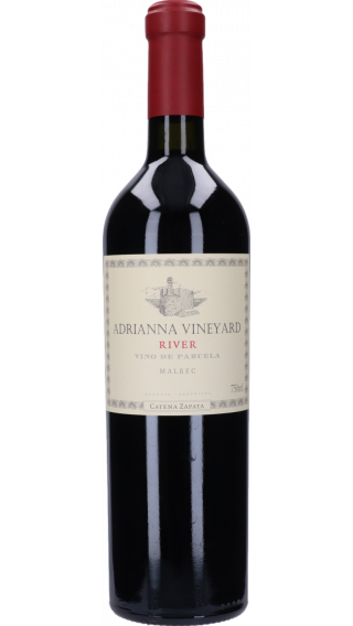 Bottle of Catena Zapata Adrianna Vineyard River Stones Malbec 2019 wine 750 ml