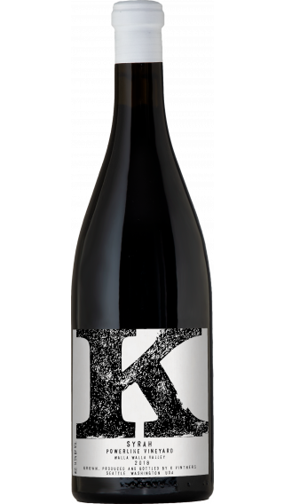 Bottle of Charles Smith K Vintners Powerline Syrah 2018 wine 750 ml