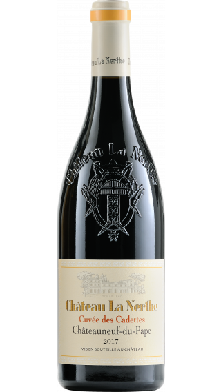 Bottle of Chateau La Nerthe Chateauneuf du Pape Cuvee des Cadettes 2017 wine 750 ml