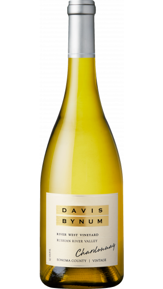 Bottle of Davis Bynum River West Vineyard Chardonnay 2017 wine 750 ml