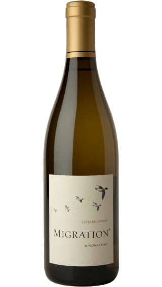 Bottle of Duckhorn Migration Sonoma Coast Chardonnay 2020 wine 750 ml