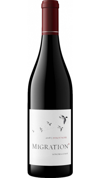 Bottle of Duckhorn Migration Sonoma Coast Pinot Noir 2018 wine 750 ml