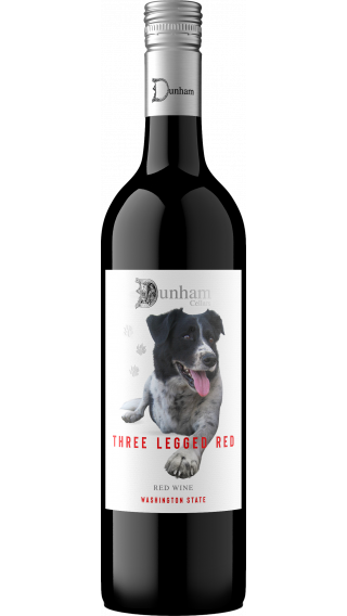 Bottle of Dunham Cellars Three Legged Red 2019 wine 750 ml