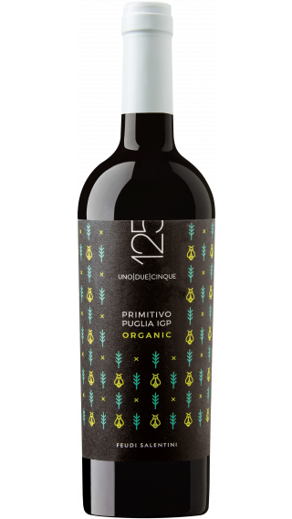 Bottle of Feudi Salentini 125 Primitivo Biologico 2020 wine 750 ml