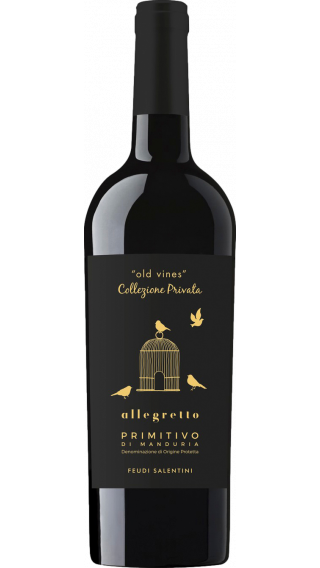 Bottle of Feudi Salentini Allegretto Old Vines Primitivo di Manduria 2019 wine 750 ml