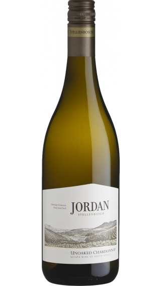 Bottle of Jordan Unoaked Chardonnay 2017 wine 750 ml