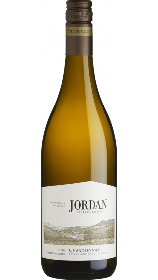 Bottle of Jordan Barrel Fermented Chardonnay 2017 wine 750 ml