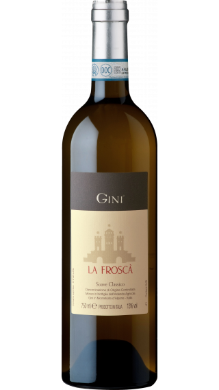 Bottle of Gini La Frosca Soave Classico 2018 wine 750 ml