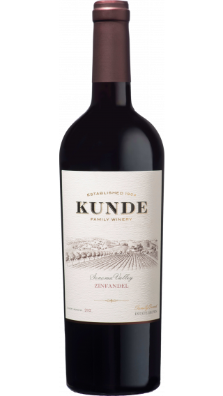 Bottle of Kunde Estate Zinfandel 2016 wine 750 ml