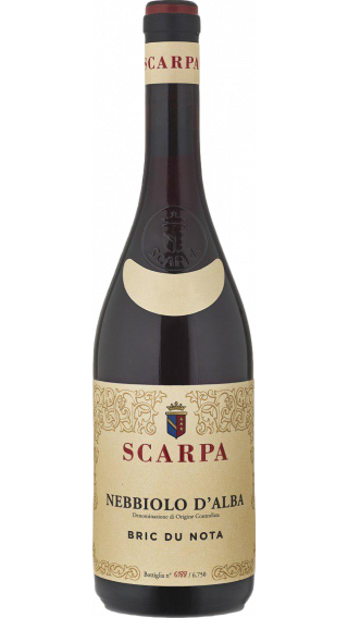 Bottle of Scarpa Bric du Nota Nebbiolo d'Alba 2015 wine 750 ml
