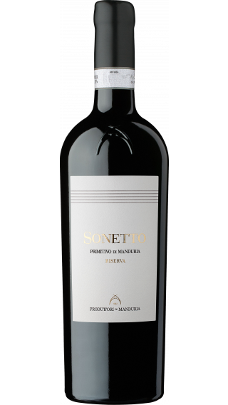 Bottle of Produttori Vini Manduria Sonetto Primitivo di Manduria Riserva 2015 wine 750 ml
