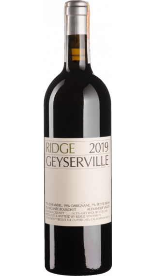Bottle of Ridge Geyserville 2019 wine 750 ml