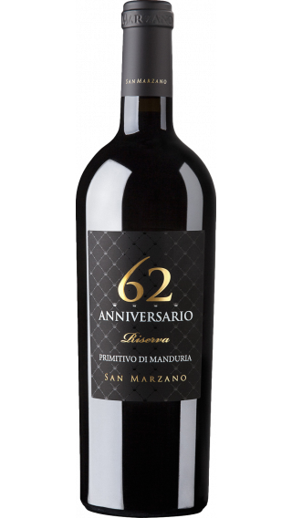 Bottle of San Marzano 62 Anniversario Primitivo di Manduria Riserva 2018 wine 750 ml