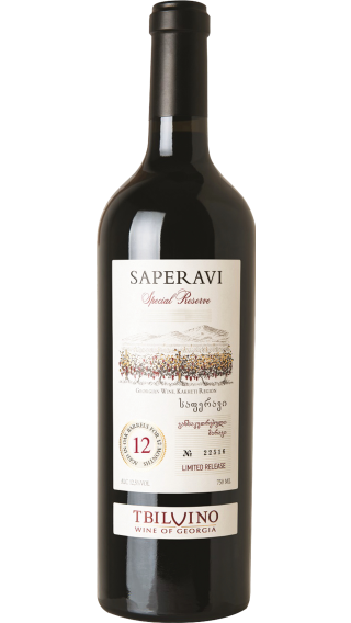 Bottle of Tbilvino Saperavi Special Reserve 2020 wine 750 ml