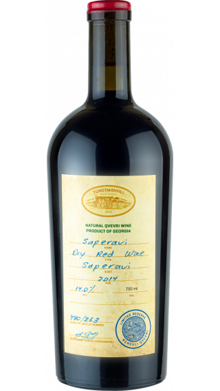 Bottle of Tchotiashvili Saperavi Reserve 2015 wine 750 ml