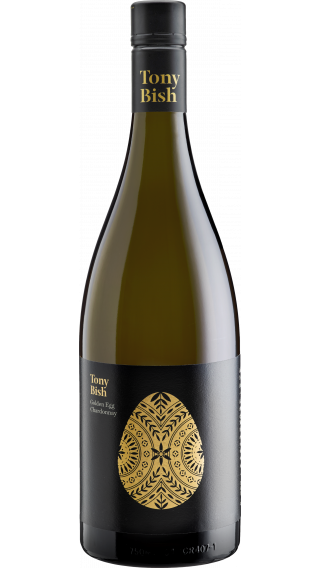 Bottle of Tony Bish Golden Egg Chardonnay 2021 wine 750 ml