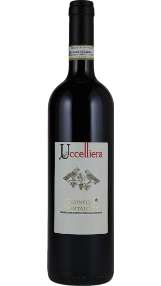 Bottle of Uccelliera Brunello di Montalcino 2018 wine 750 ml
