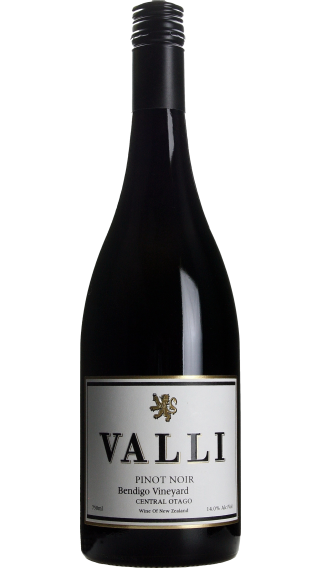 Bottle of Valli Bendigo Vineyard Pinot Noir 2018 wine 750 ml