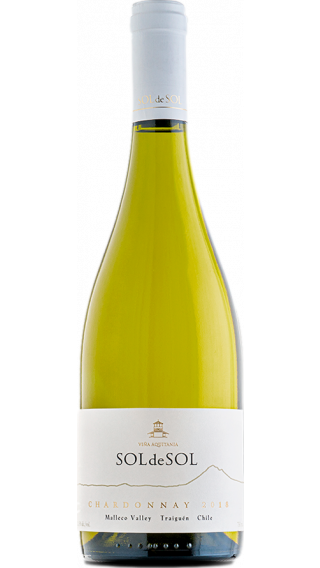Bottle of Vina Aquitania Sol de Sol Chardonnay 2021 wine 750 ml
