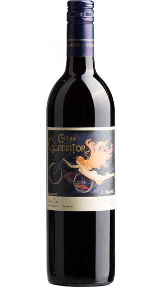 Bottle of Cycles Gladiator Zinfandel 2018 wine 750 ml